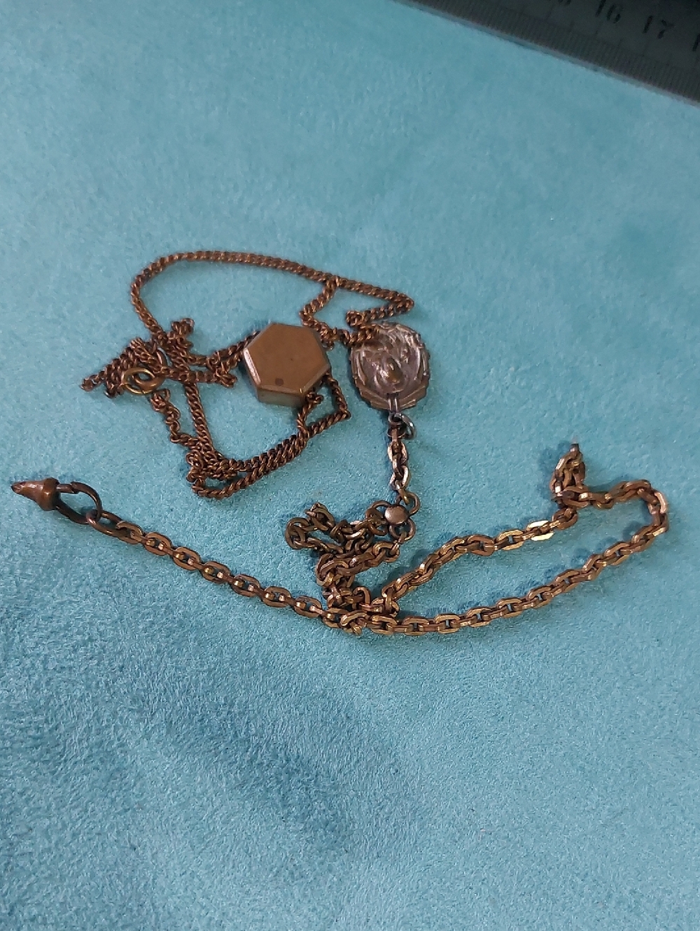 Estate Antique/Vintage Watch Fob Chains, Slider & Religious Article for Parts